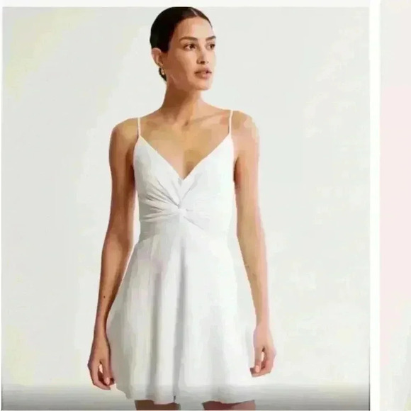 Abercrombie & Fitch Dresses Abercrombie Crinkle Textured Twist-Front Mini Dress - Picture 3 of 12
